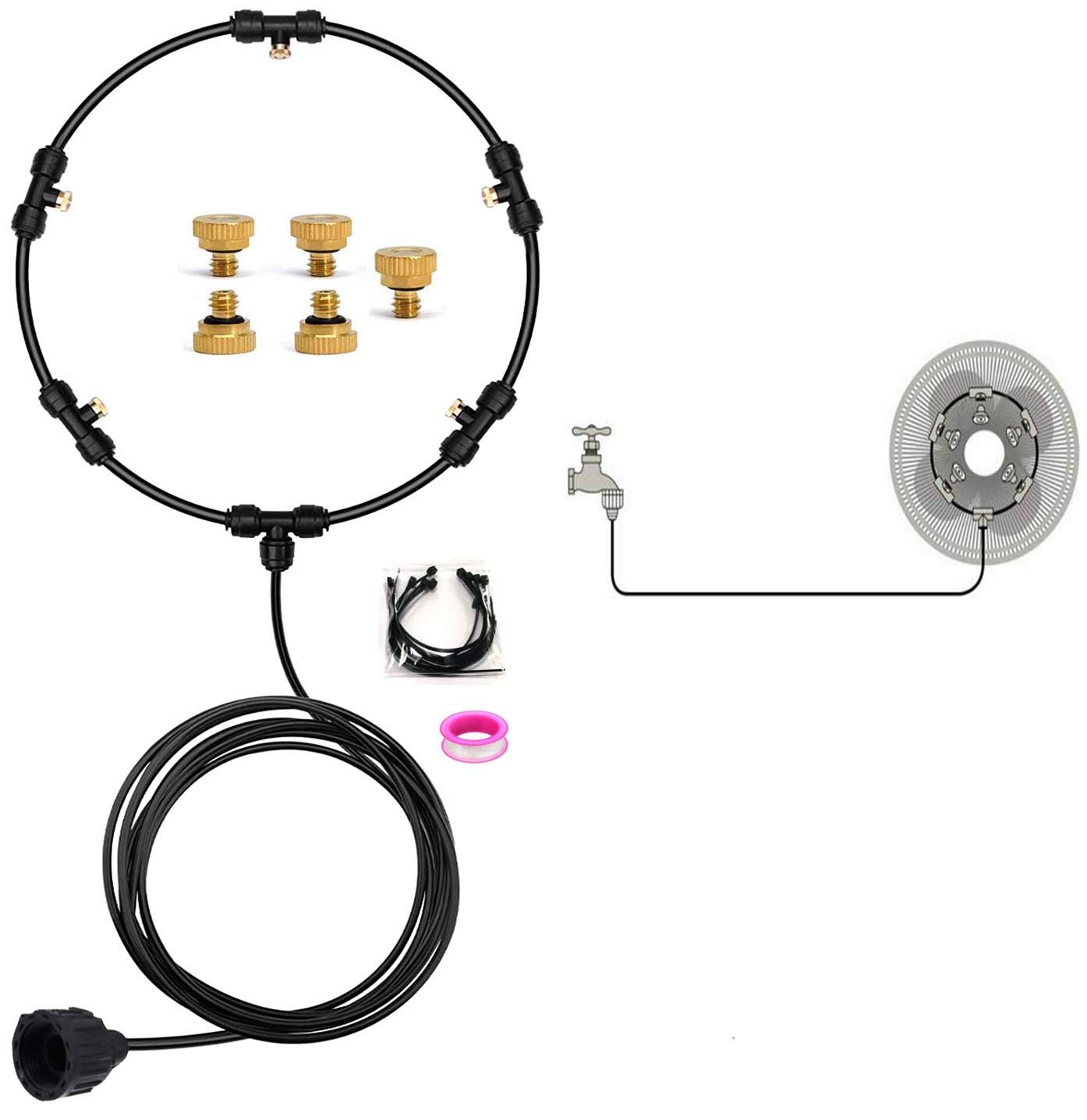 Buy Misting Fan Kit,Water Misting Cooling System Misters 19.7FT(6M