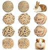 YeenGreen Speelgoed voor kleine dieren, 10 stuks, kleine dieren, kauwspeelgoed, hayballen, hooiballen, kauwspeelgoed…