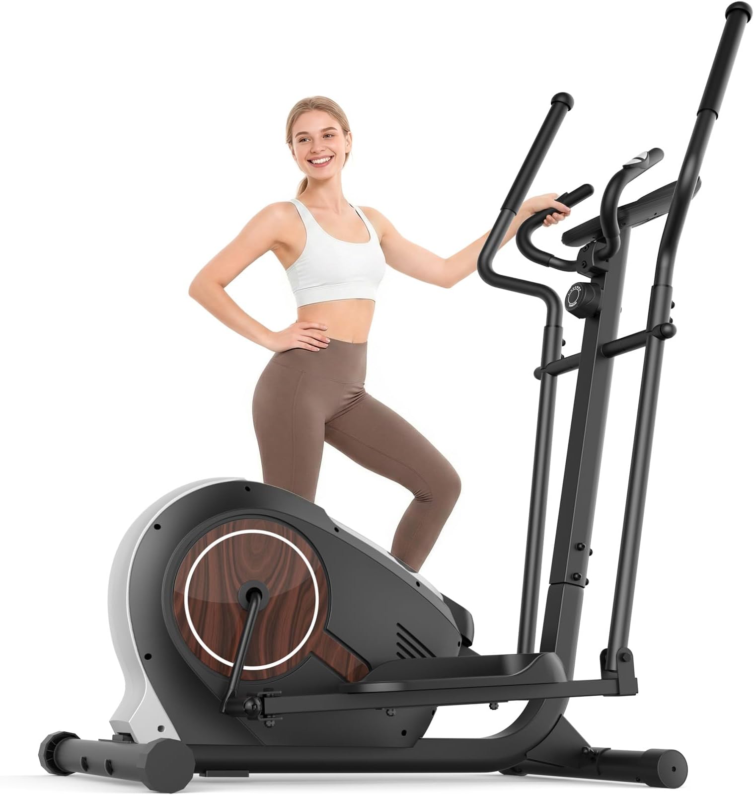 Elliptical Exercise Machine, Elliptical Machine for Home with Ultra-Smooth Magnetic Resistance,Elliptical Trainer with 14 Levels, 15.5"-18" Stride 500lb Loading, Home Gym Equipment 95% Pre-Assembled