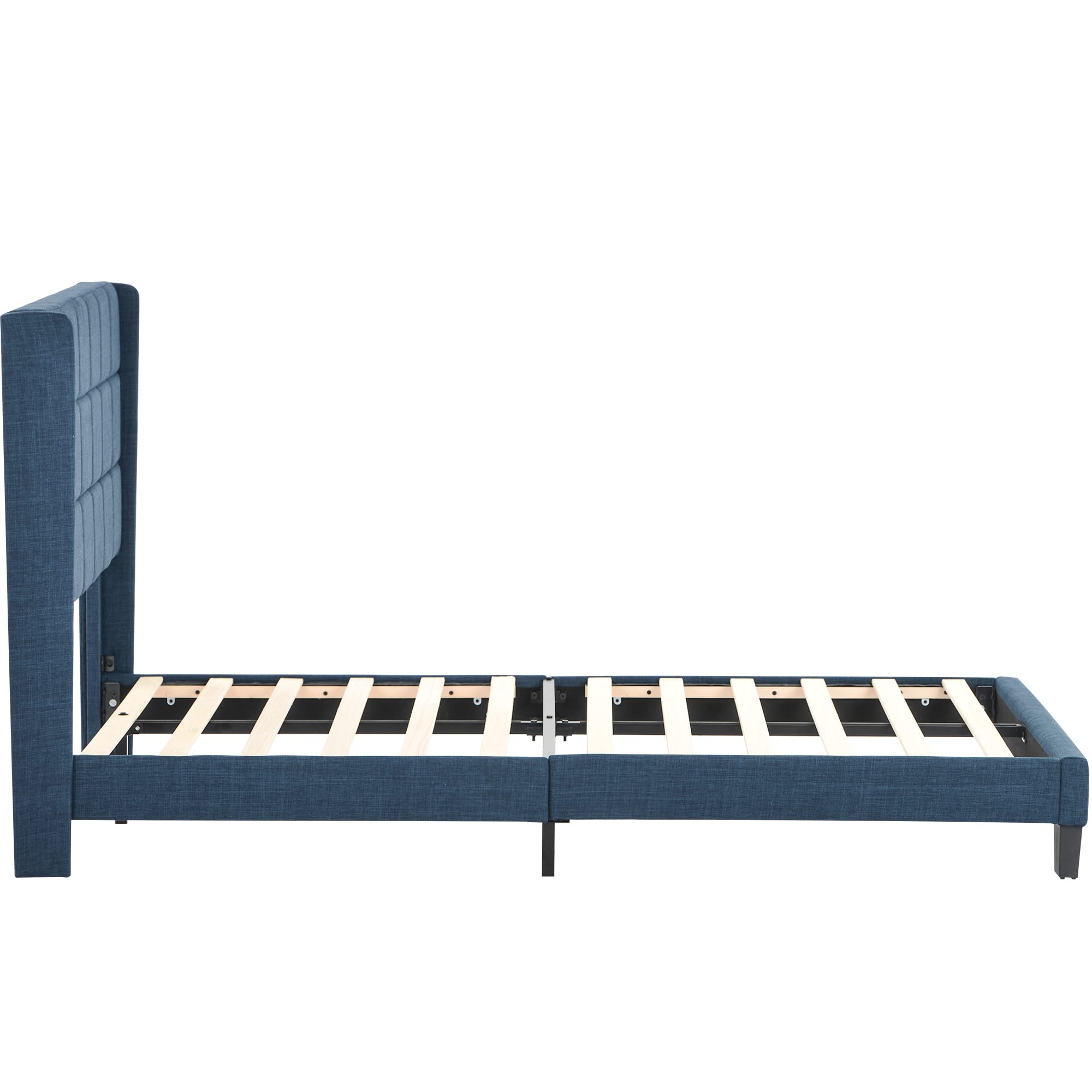 ModernLuxe Canapé tapizado individual con cabecero para dormitorio adulto y adolescente (gris claro, 140 x 200 cm)