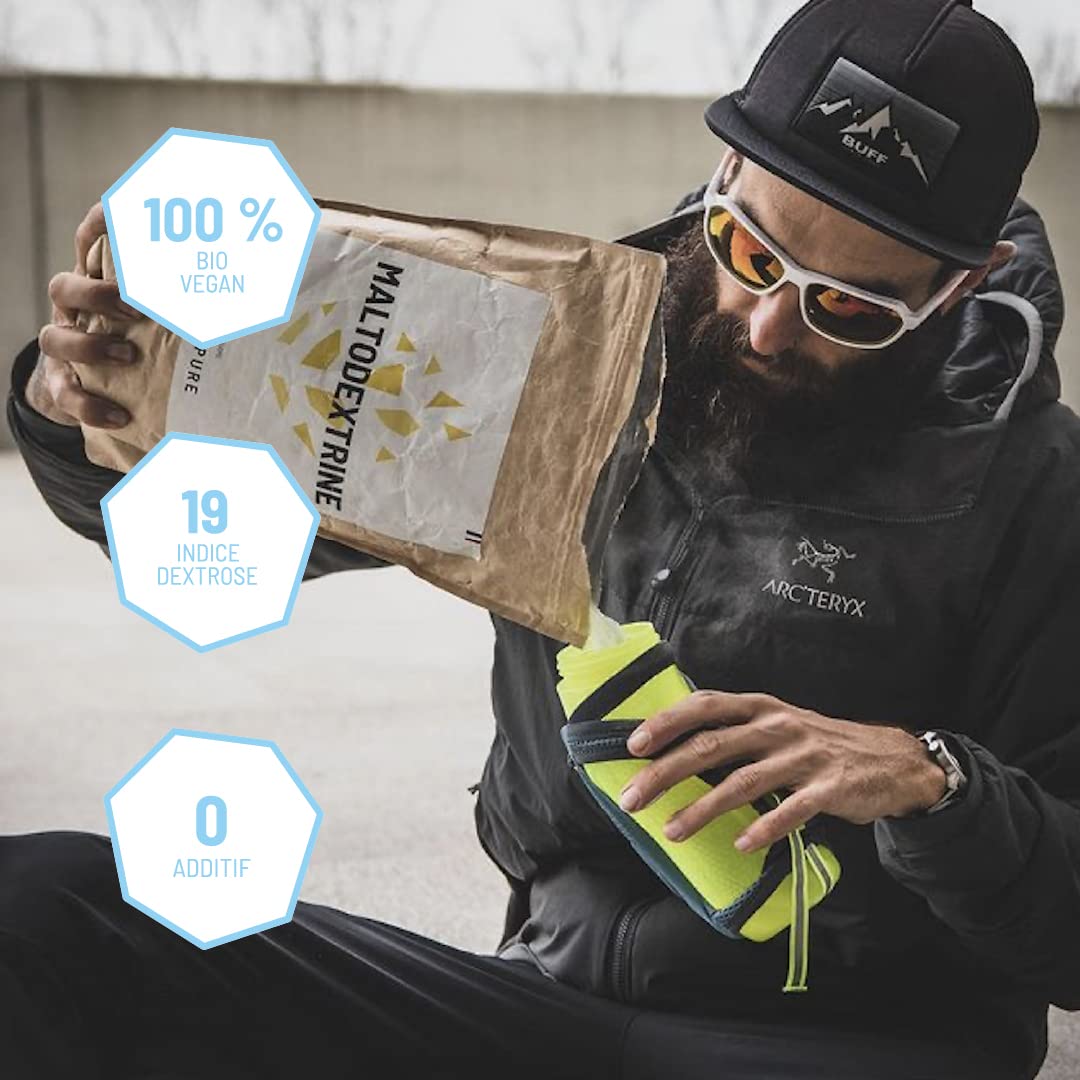 Nutripure | Maltodextrine Bio 100% Pure | Goût Naturel | Vegan | Boisson d’Entraînement et Récupération | Effort long ou intense | Assimilation Rv apide | Sans Gluten ni OGM | 1Kg | Fabriqué en France