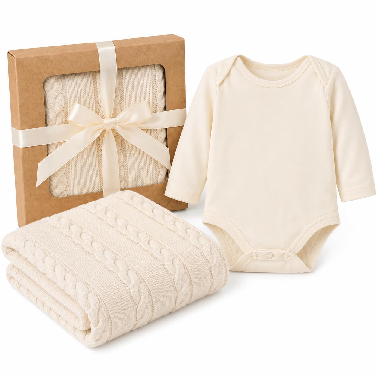 Bundle Bliss Set regalo per neonati in 100% cotone biologico – coperta e body | Set di vestiti per neonati e neonati morbido e traspirante (0-3 mesi)