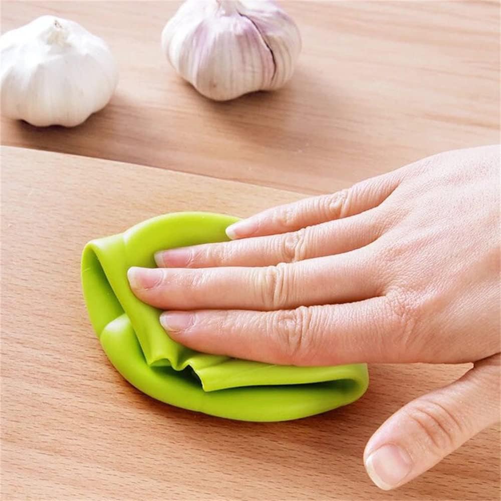 Pelador de ajo de silicona, removedor de piel de ajo, fácil y rápido de pelar, 2 piezas de dientes de ajo automático removedor de piel de ajo, rodillo de ajo, herramientas de cocina divertidas 5