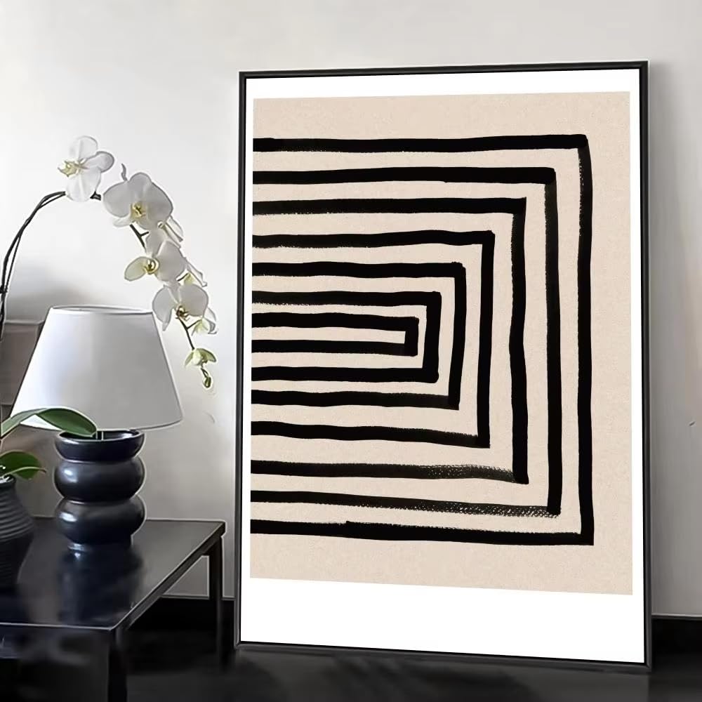 DFZEWKI Black and White Artwork Poster Contemporary Aesthetic Art Minimalist Wall Decor for Modern Home Creative Spaces(30x40cm(12x16in)/No frame)