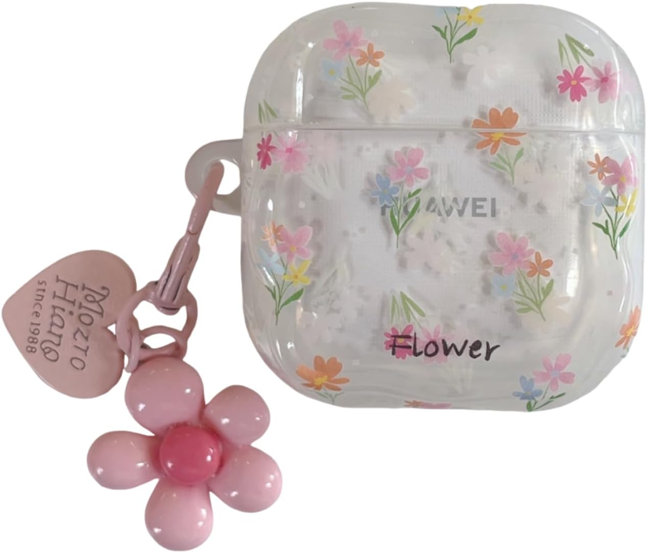 for Huawei Freeclip 2 Case Cover, Exquisite Interesting Unique Florals Pattern Wireless Bluetooth Headset Protective Cover for Women Girls (B)