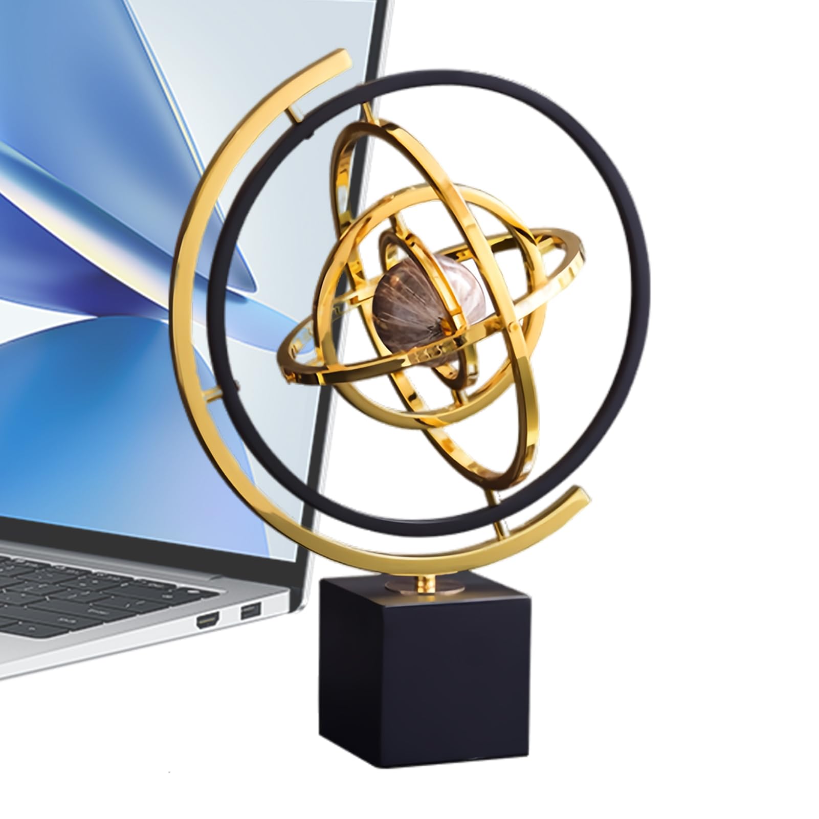 Globe Métallique Rotatif pour Briser la Monotonie d'une Décoration Fade