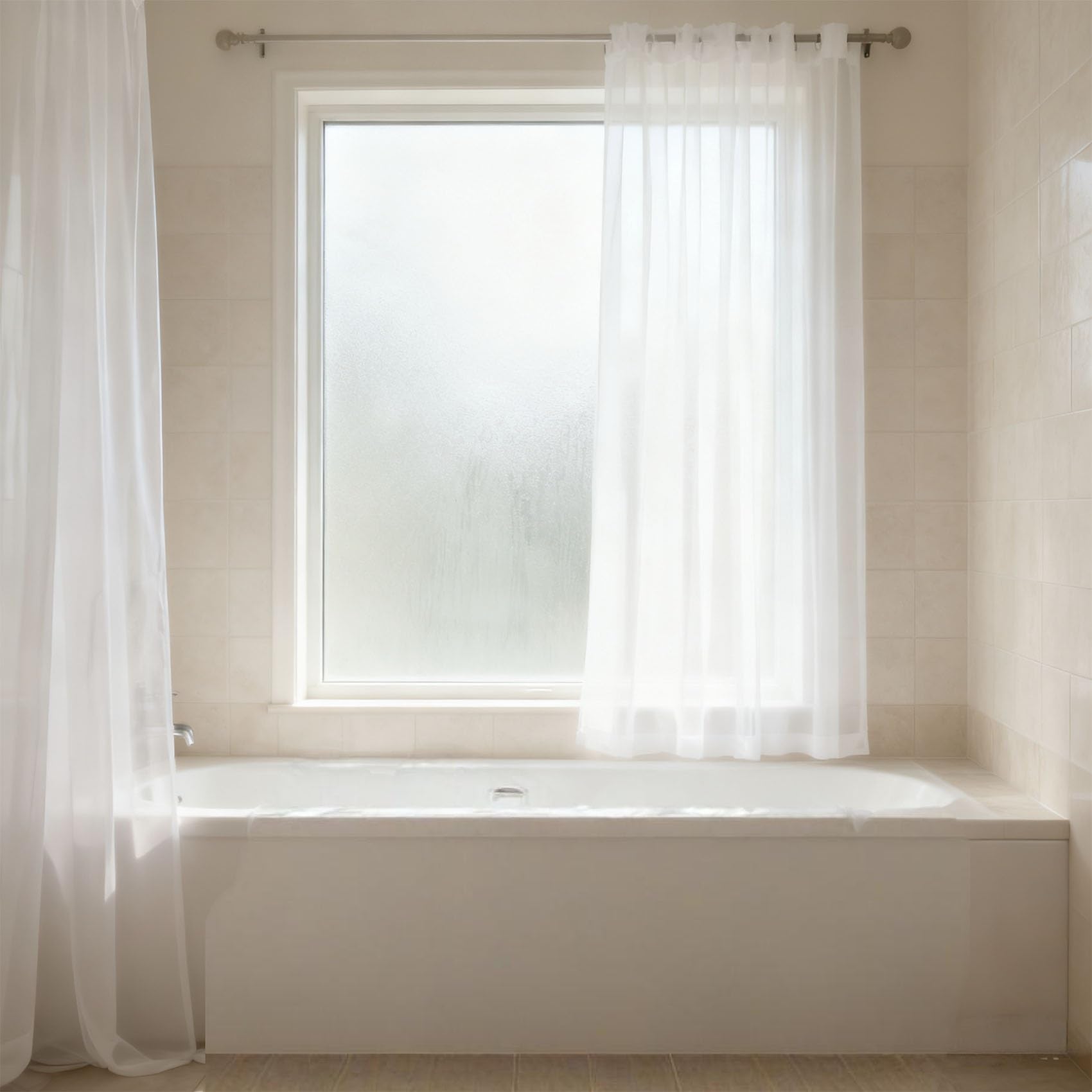Voilage blanc 260 x 190 cm pour salon et cuisine lumineuse