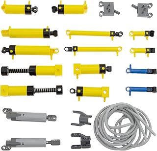 TEESE 21pcs Pneumatic-Kits Compatible with Lego-Technic-Parts, Piston-Pressure-Rod, Air-Pump-Cylinder-Hose, MOC Car Truck Replacement Parts
