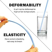 Vista 5 de Paquete de 24 pajitas de plástico reutilizables con purpurina, vaso duro de 11 pulgadas de largo con cepillo de limpieza, apto para lavavajillas