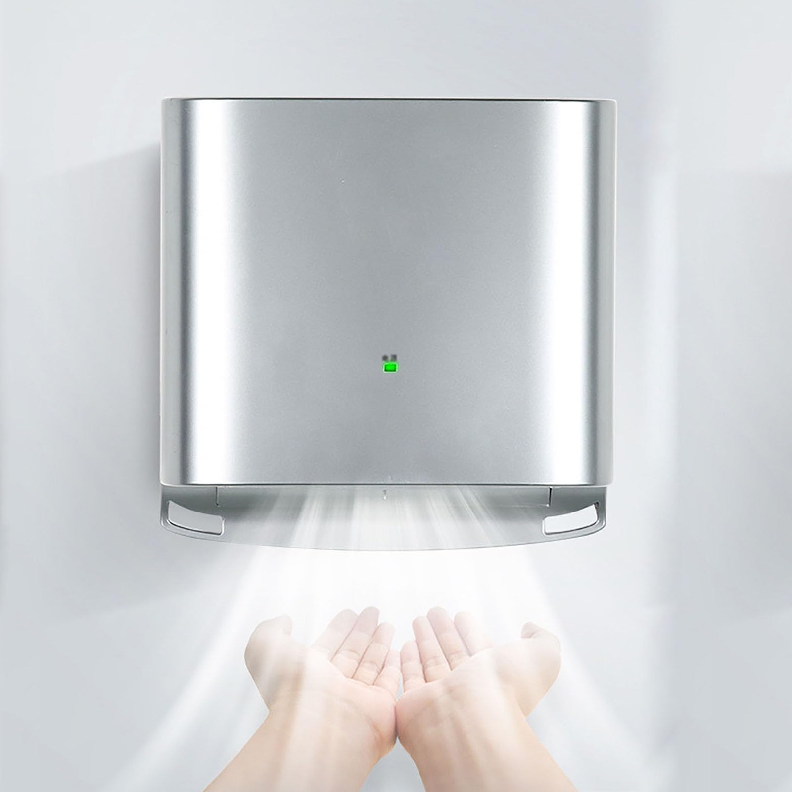 Mfydpp Silver Automatic Hand Dryer (10 Seconds To Dry),Commercial Hand Dryer For Kitchen, Bathroom And Toilet,Adjustable Hot And Cold,Constant Temperature(Color:silver)