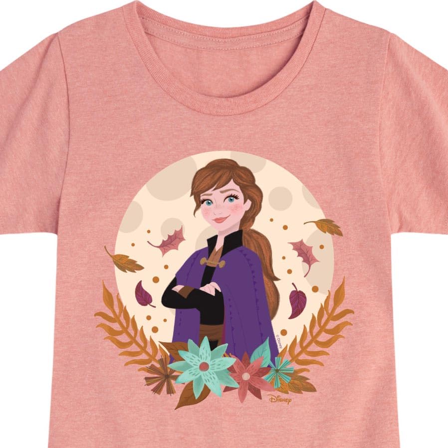 Disney Frozen - Fall - Anna & Leaves - Toddler & Youth Girls Short Sleeve Graphic T-Shirt3