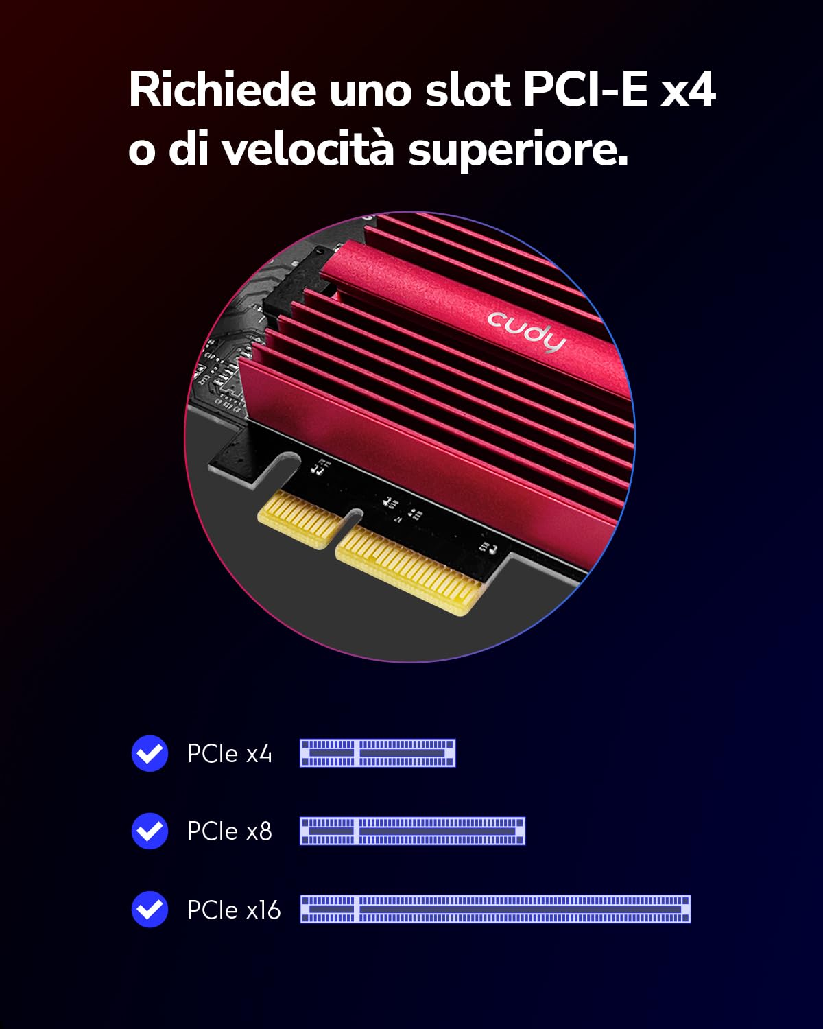Cudy Scheda di rete PCIe da 10 GB, adattatore PCIe 10G Base-T, controllo del flusso, adattatore Ethernet da PCIe a 10 Gigabit, supporta Windows 11/10, WindowsServer 2022 e Linux, incluso cavo di rete