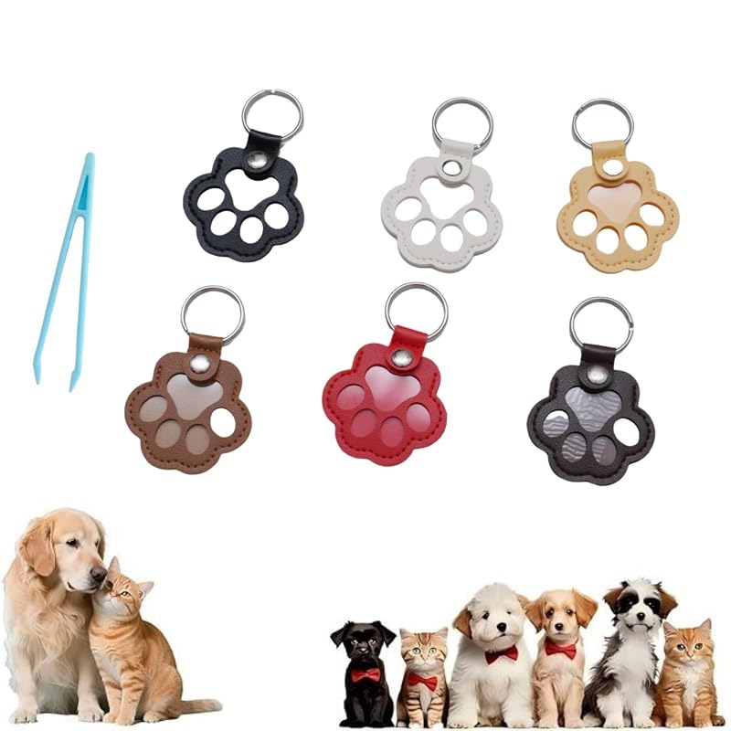 Chaveiro para Pelos de Cães e Gatos em Couro Sintético Muoethrian, Pacote com 6