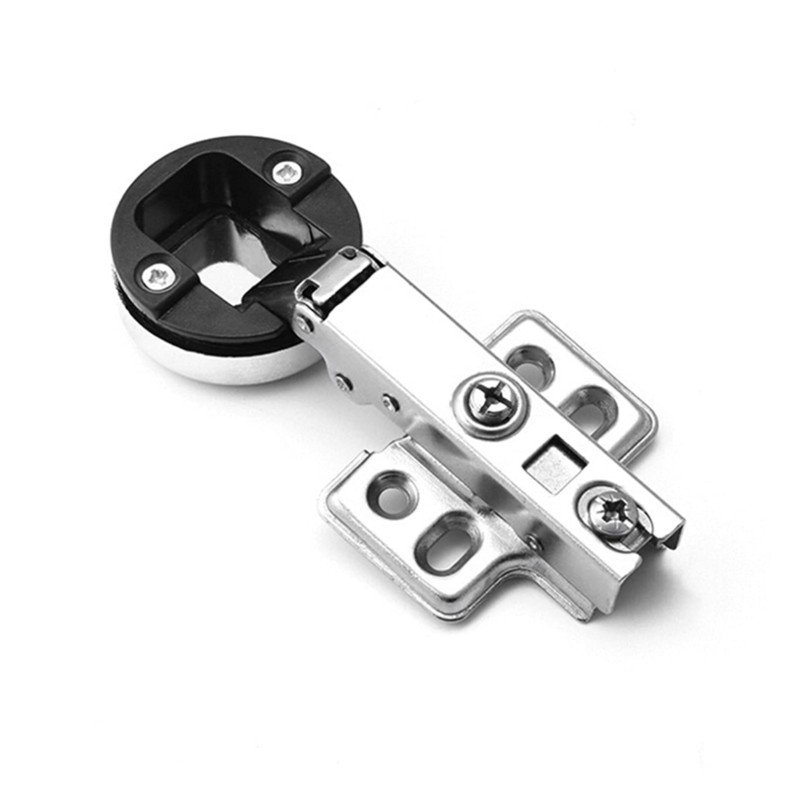 AUNANGLJSCS 35mm Hole Diameter Glass Door Silent Hinge DIY, Wine Cabinet Side Panel Connection Hardware Accessories(Middle Bend)