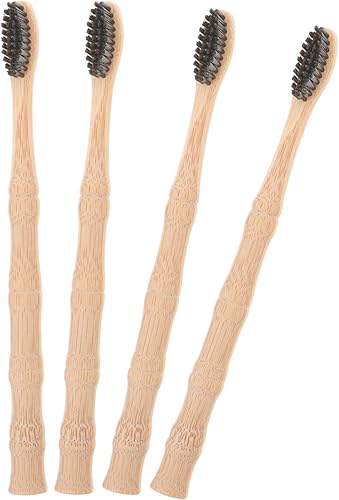 Lurrose 4pcs Toothbrush Bamboo Tooth Brush Household Teeth Brush Soft bristles Tooth Brush Convenient Tooth Brush Teeth Travel aldult Yangzhou