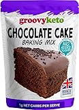 Groovy Keto Chocolate Cake/Cupcake Mix | Low Carb | Keto Friendly | Sugar Free | Only 1g Net Carbs Per slice | Keto Baking Mix, Diabetic Friendly - 260g Pouch