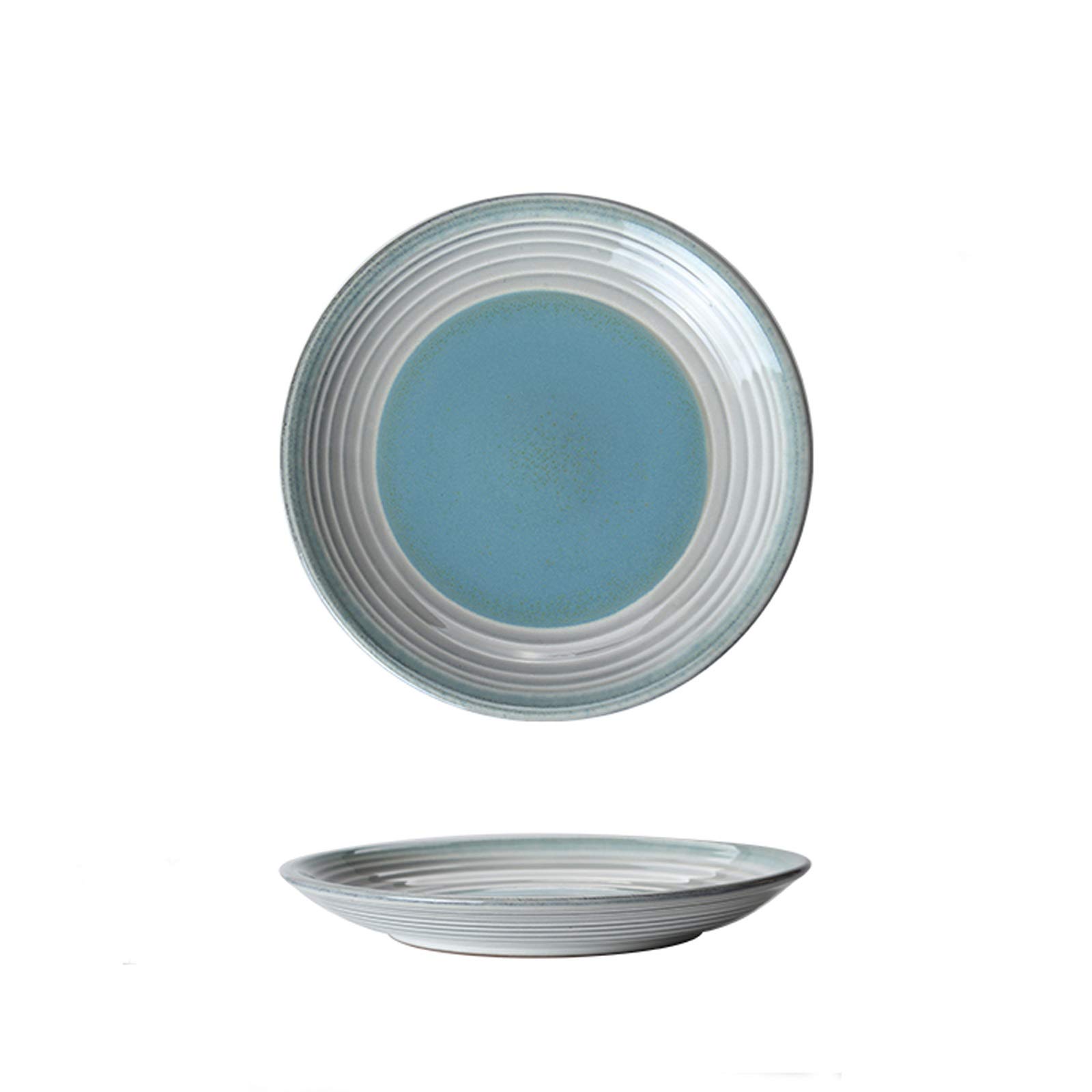 Speiseteller Glasierte Porzellanplatte, runde Salat-Dessert-Platten, fortgeschrittene Dinner-Platten, die for Familien, Restaurant, Party geeignet sind. Flachteller(B,2pack)