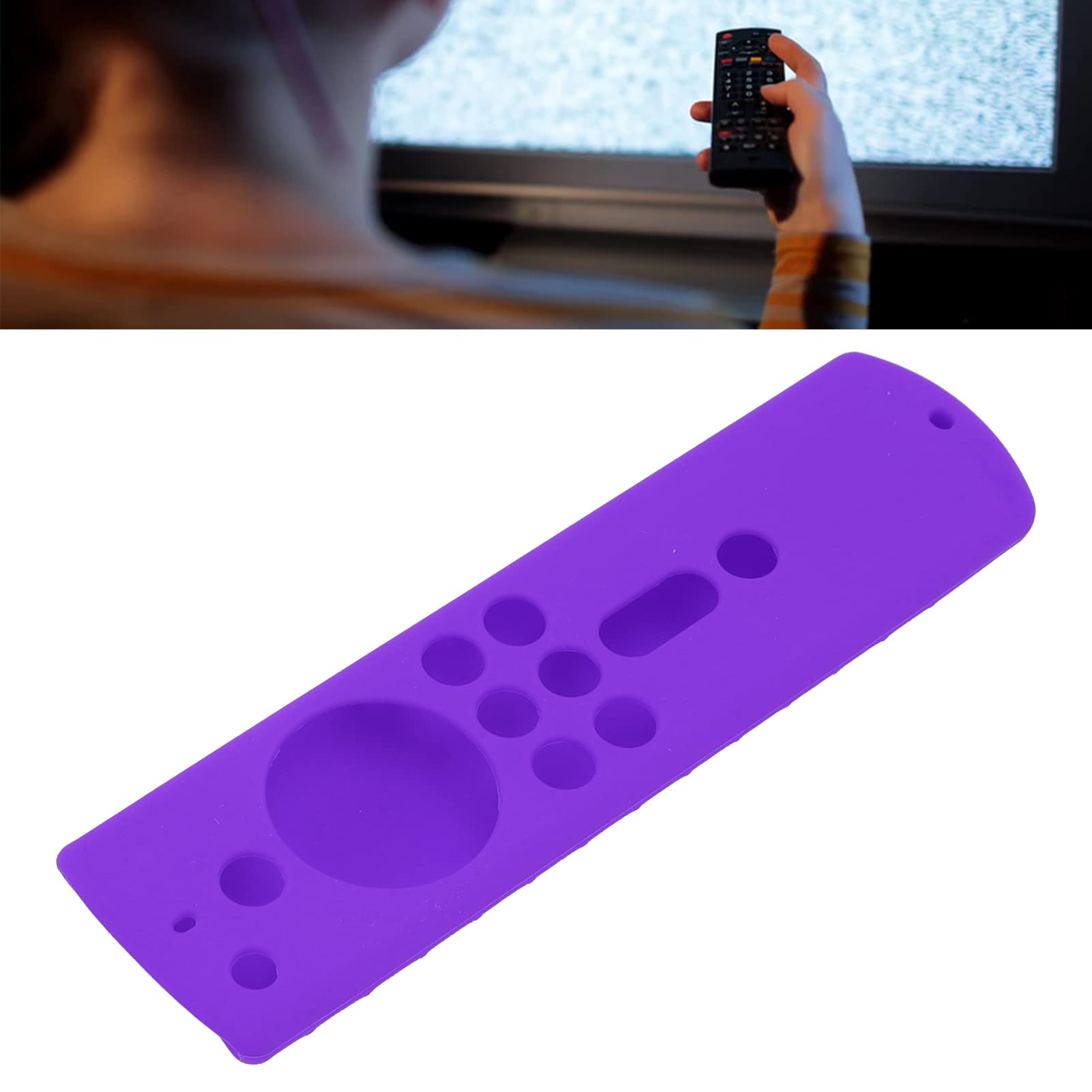 Acouto Funda Protectora de Silicona para Control Remoto Fire TV Stick 4K 2018, Cubierta Antideslizante a Prueba de Golpes para Uso Doméstico (Purple)
