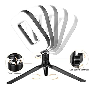 Amazon.co.jp: 7インチスクエアライト、LEDデスクカメラ