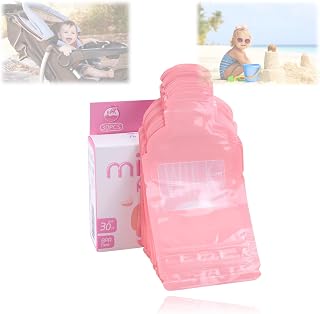 FAUOSWUK 30pcs Pink Milk Powder Storage Bag, Disposable Milk Powder Bags Portable Milk Powder Storage Bag for Day Care and Family Trip