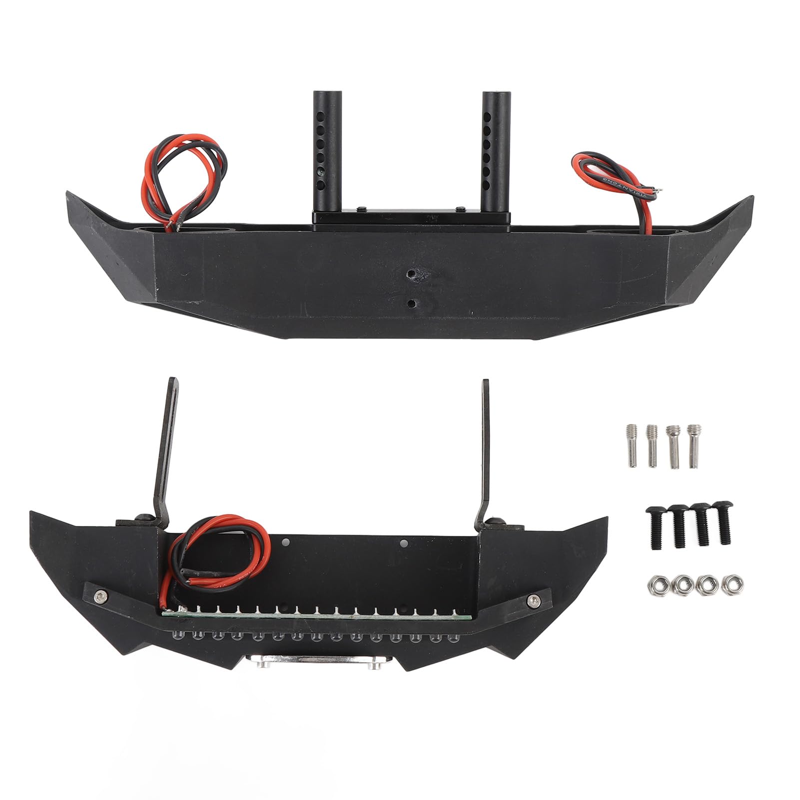 CHICIRIS Osłona Zderzaka do SCX10 90046, Zestaw Przedniego Zderzaka Tylnego ze Stopu Aluminium do Samochodu Gąsienicowego RC z ochroną antykolizyjną i Stylowym, Wyścigowym Designem