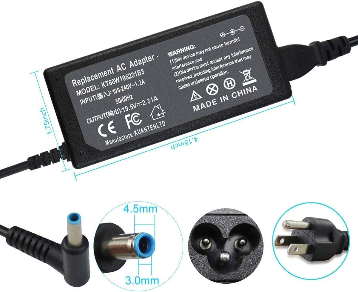 Chargeur Secteur 90W 19.5V Pour PC Portable HP 15-DB0087NF Etc. - Neuf