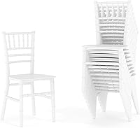 Flash Furniture Hercules Kids Chiavari Chairs Set of 10, White Resin Event Chairs 330 lb Capacity for Children