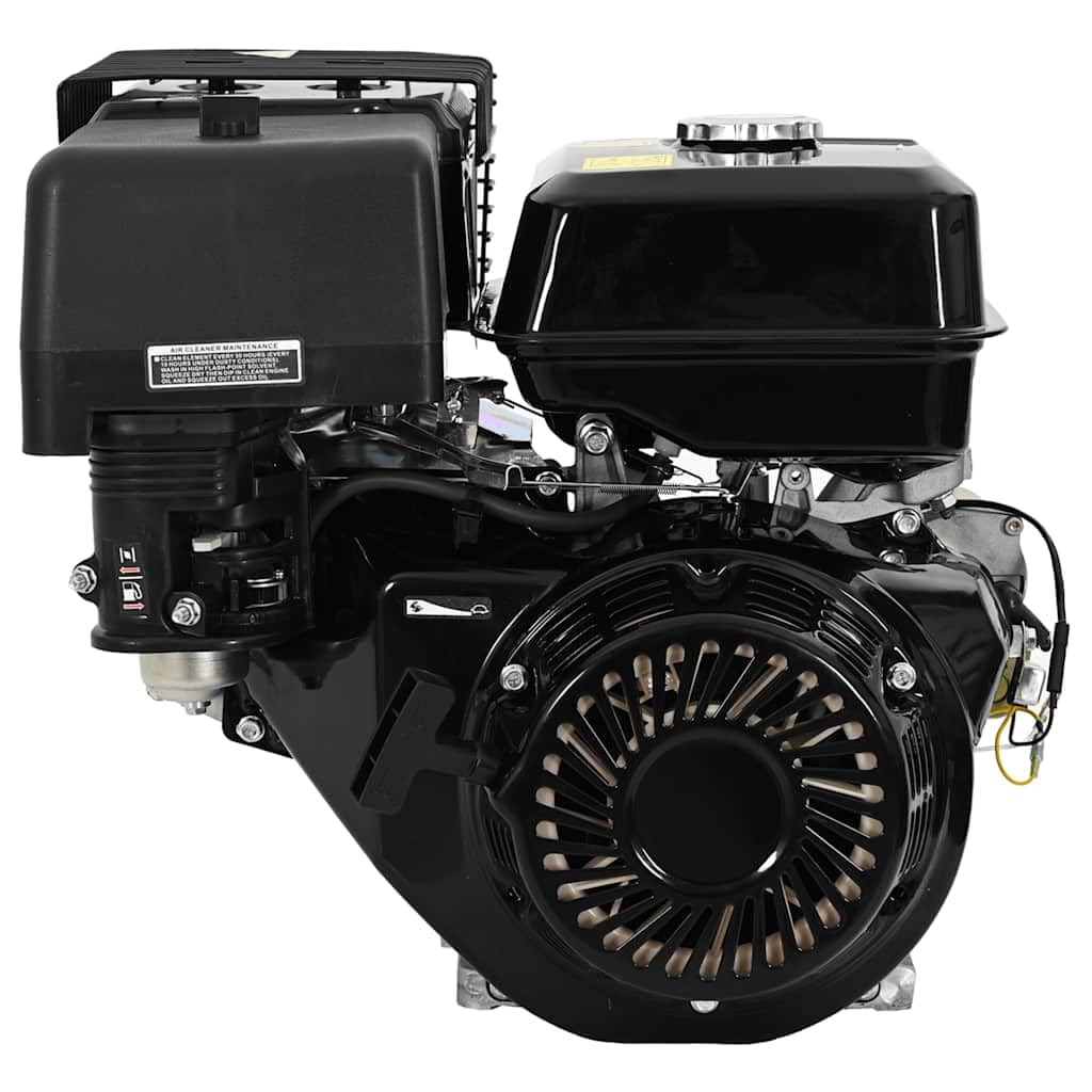 Motor de gasolina de 15 CV 11 kW negro, 423 cc, refrigerado por aire, arranque por cable o arranque eléctrico, 48 x 31 x 43 cm, para bomba de agua, separador de madera, generador de energía
