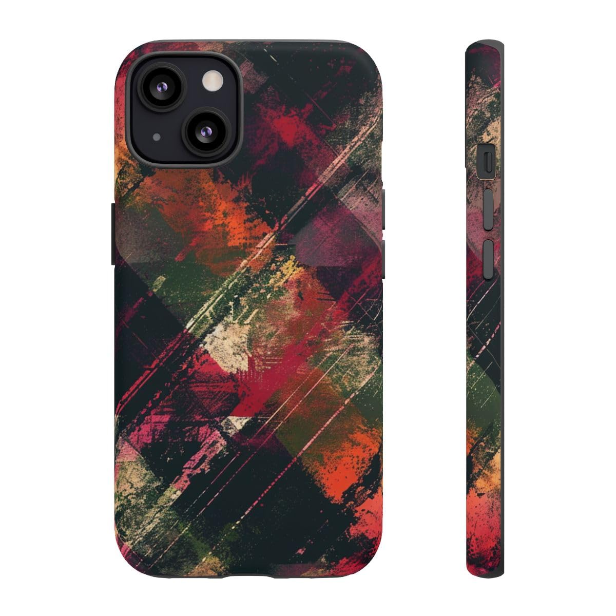 Coque rigide mate iPhone 13 antichoc bordeaux grunge - 3
