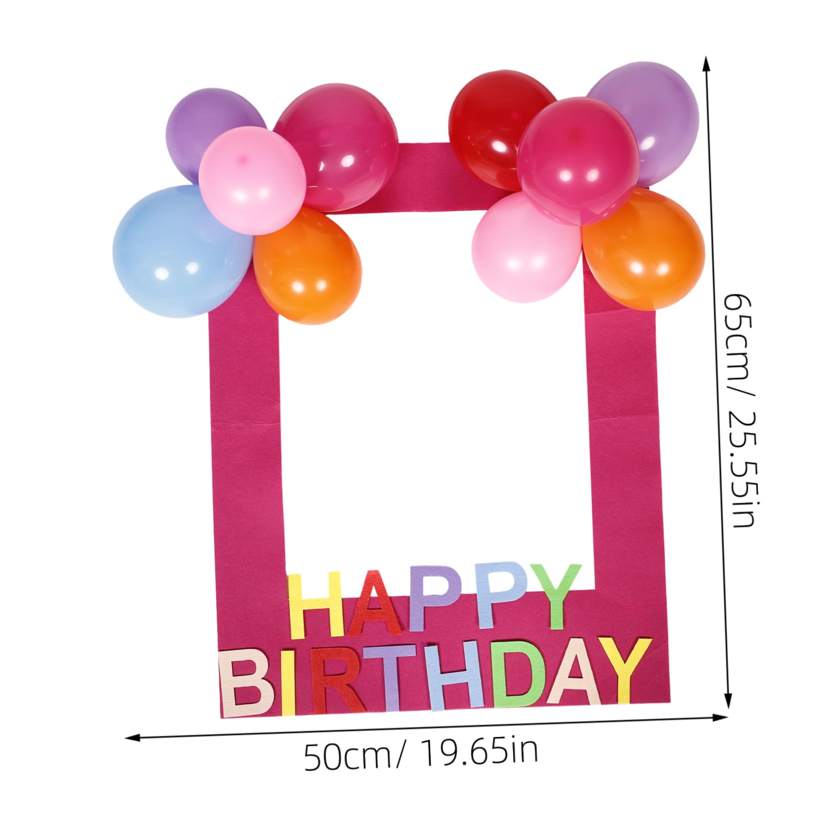 Toddmomy Style Party Photo Frame Props Set Happy Birthday Decorations Balloon for Baby's 100 Days Celebration