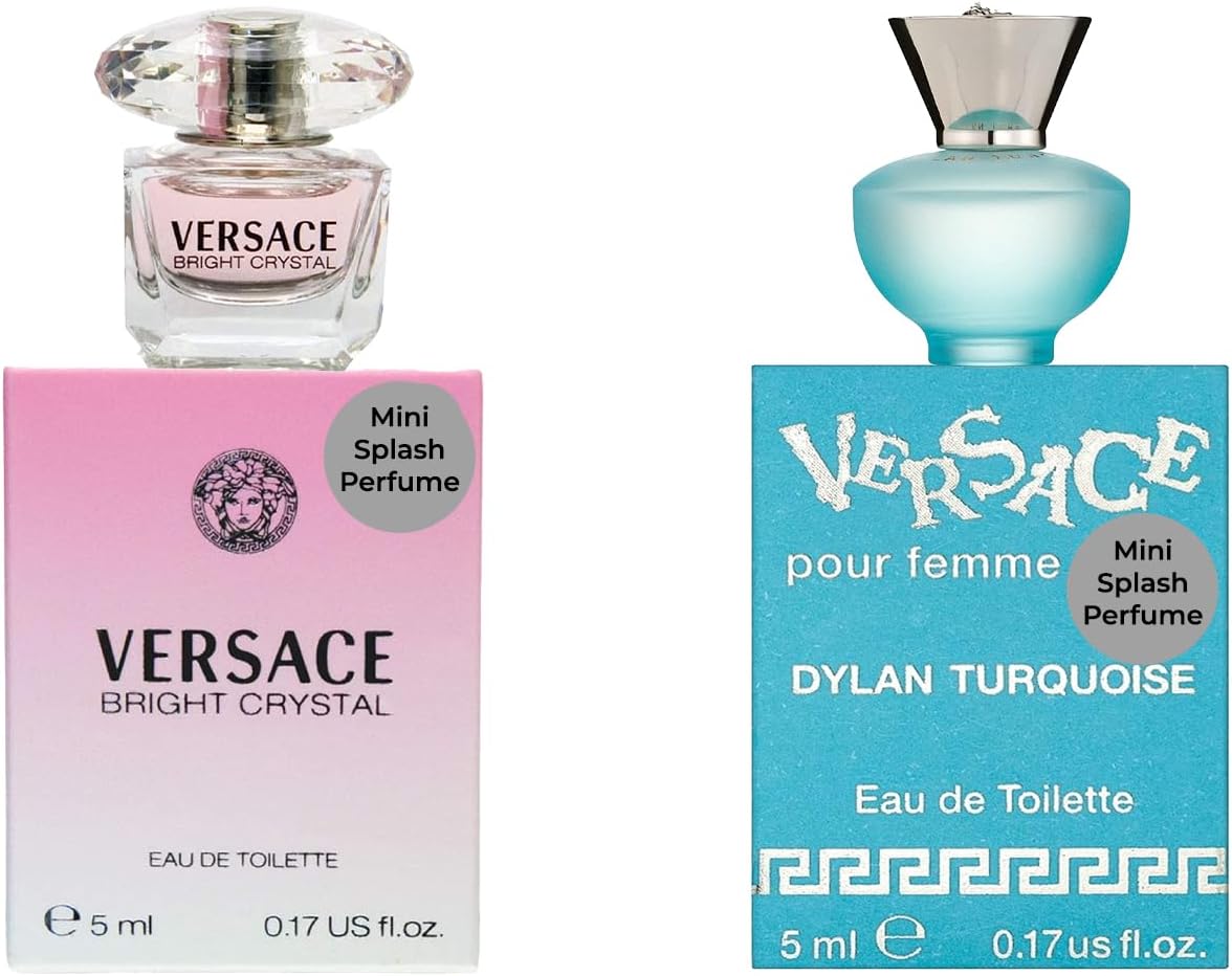 Versace Perfume For Women Mini Duo Set - Bright Crystal - Dylan Turquoise EDT 0.17 Fl oz