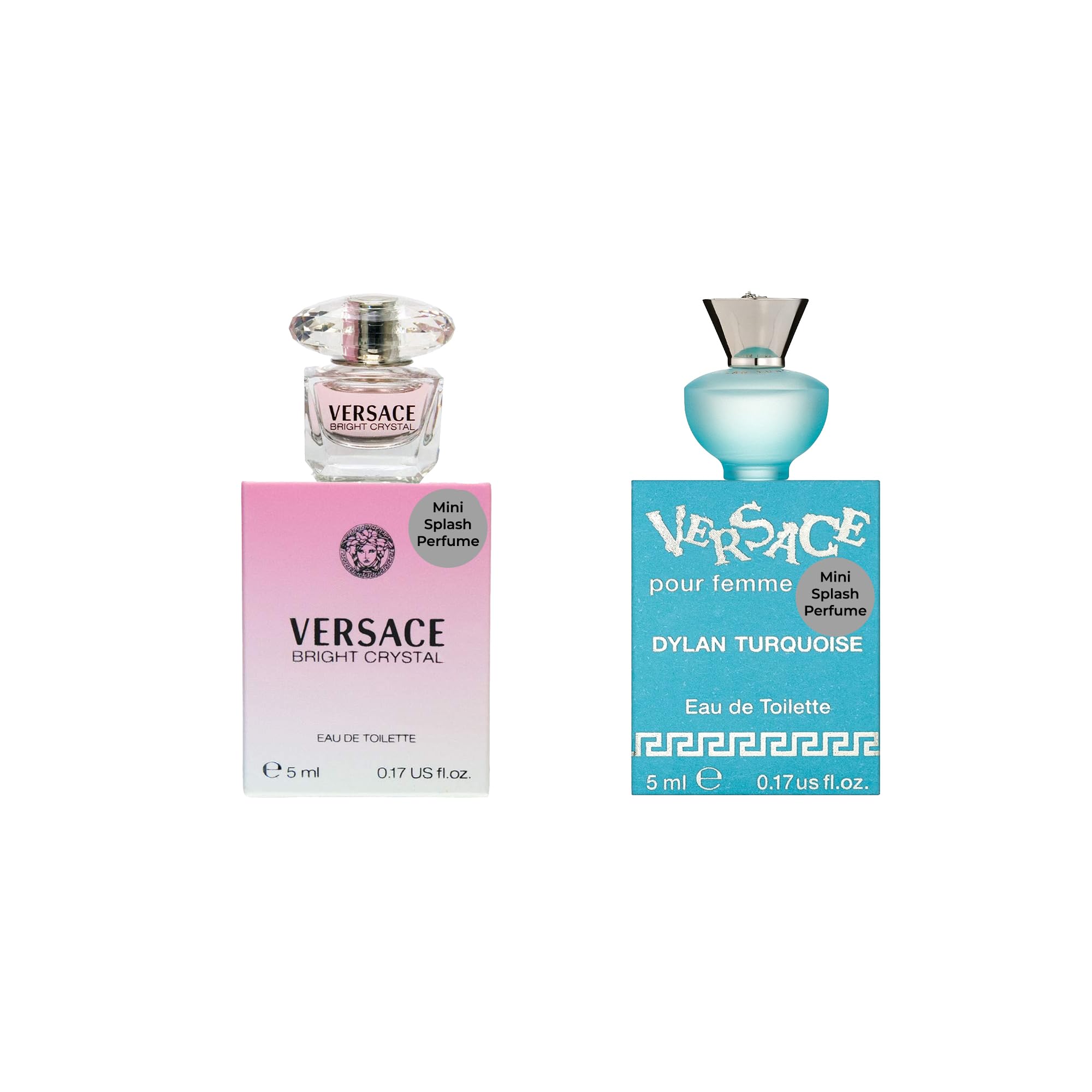 Versace Perfume For Women Mini Duo Set - Bright Crystal - Dylan Turquoise EDT 0.17 Fl oz