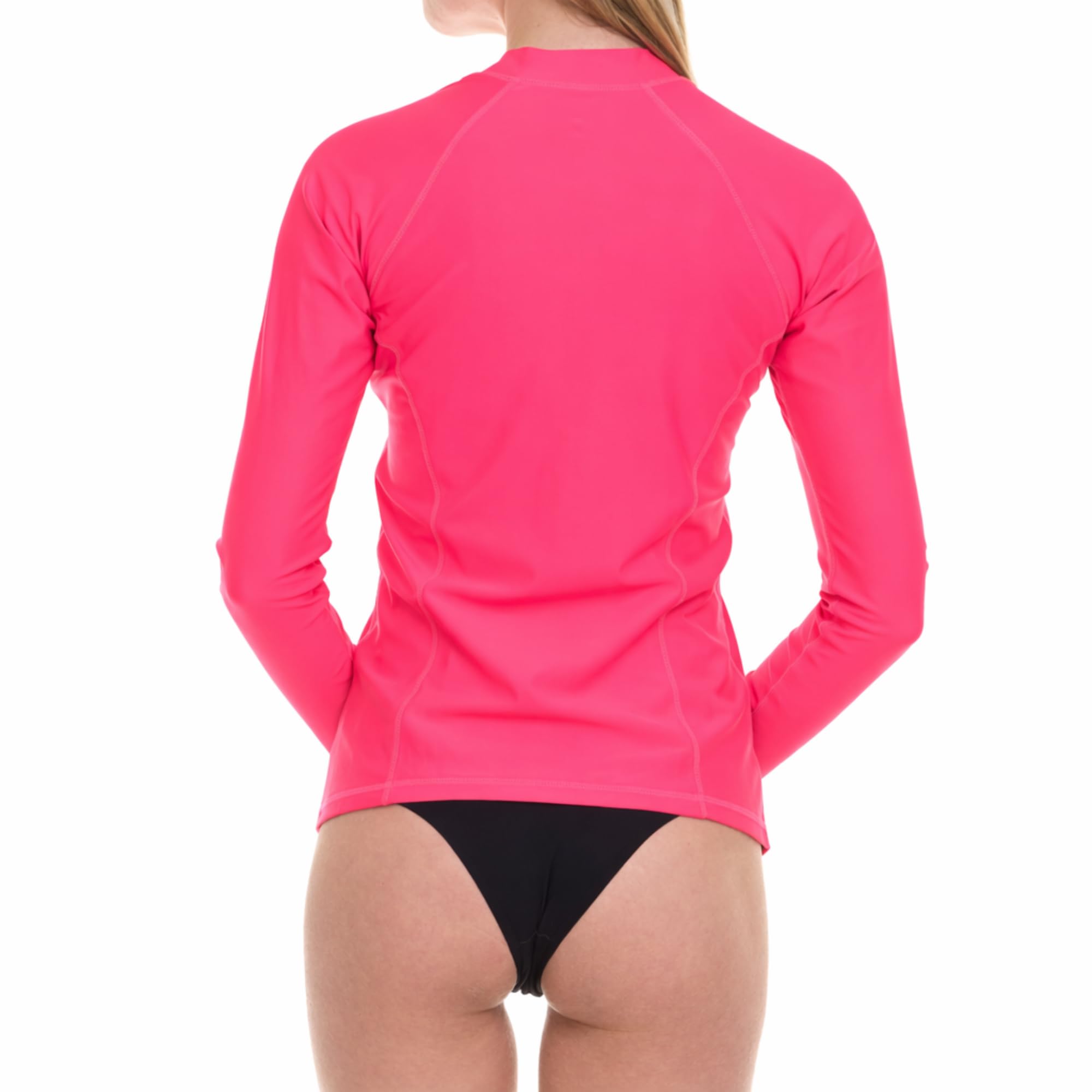 Hurley Camiseta de natación de manga larga con cremallera completa para mujer, camiseta de surf UPF 50+ SPF y protección UV