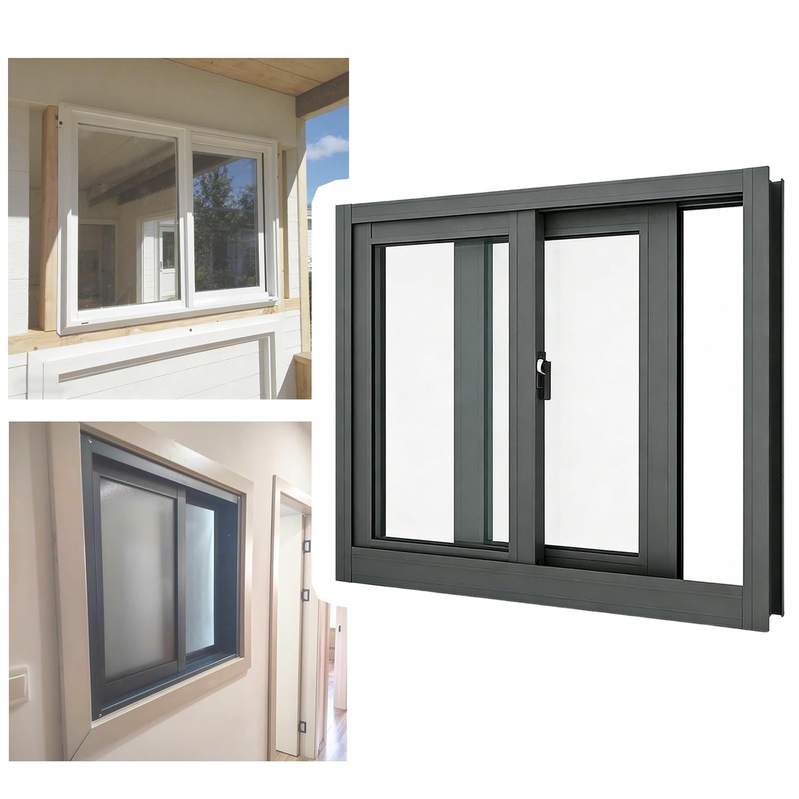 Ventana para sótano en aluminio negro de 94x64 cm: dale luz y ventilación a tu cobertizo