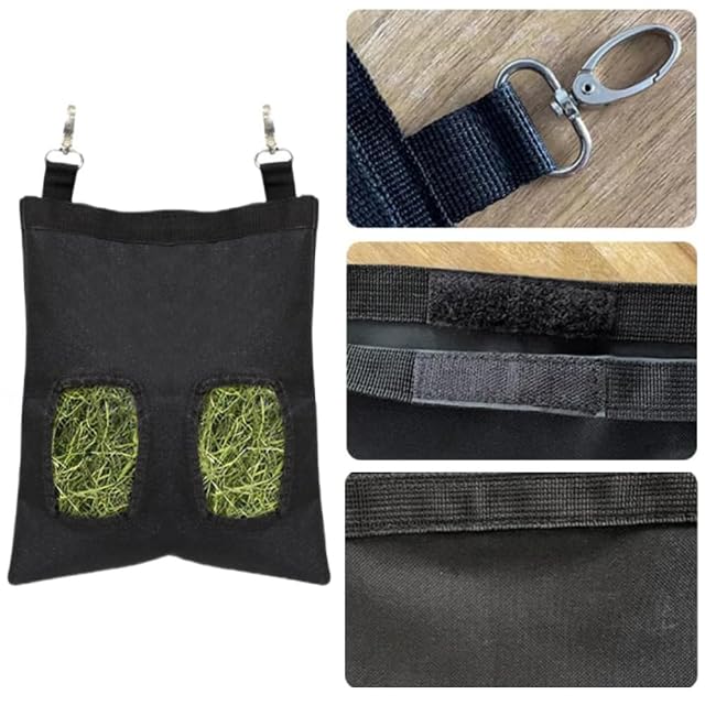 Foto 3 de 4 de WizeFolk Bolsa para heno para conejos, 2 bolsas de heno, comedero, alimentador de heno para cobayas