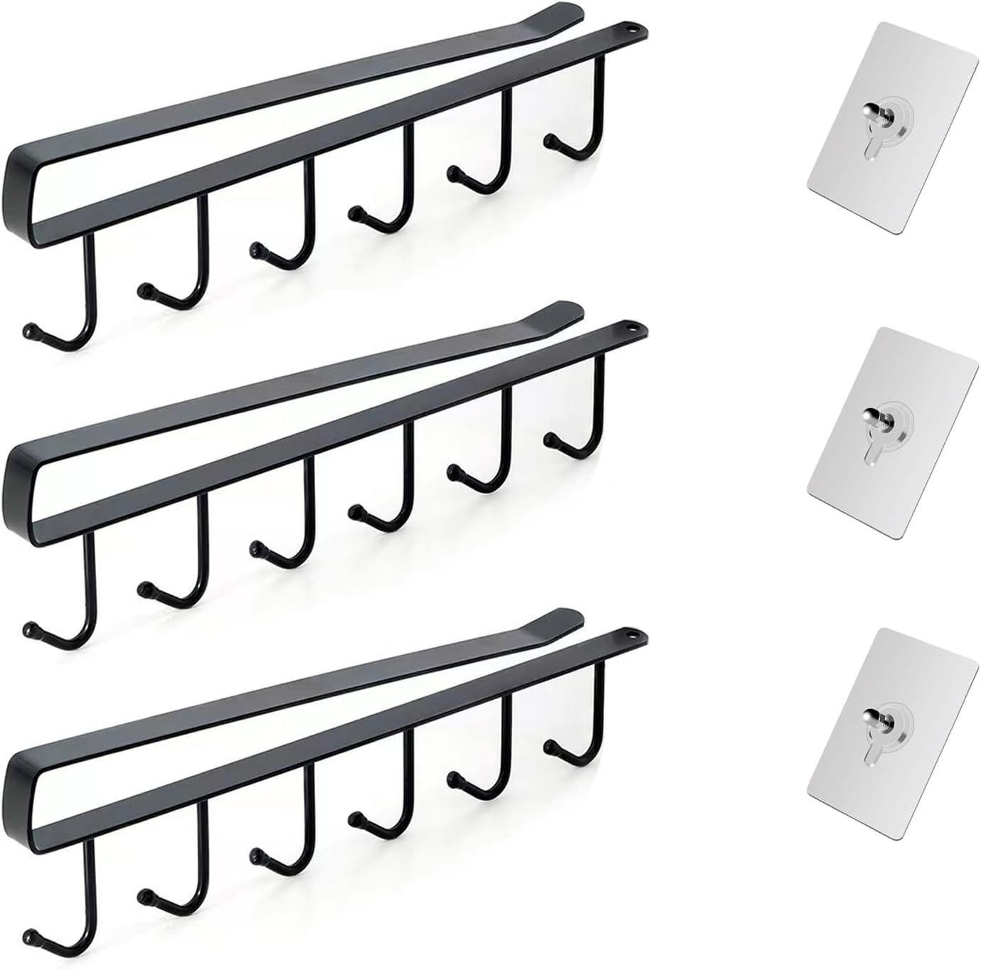 3 Pcs Mug Kitchen Utensil Hanger Ties Belts and Scarf Hanging Hook Rack Under