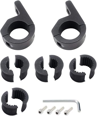 Universal 17MM-25MM LED Light Bar & Spotlight Mounting Bracket Kit for Off-road Vehicles, Car & Truck Bull Bar, Fog Light & Lamp Holder