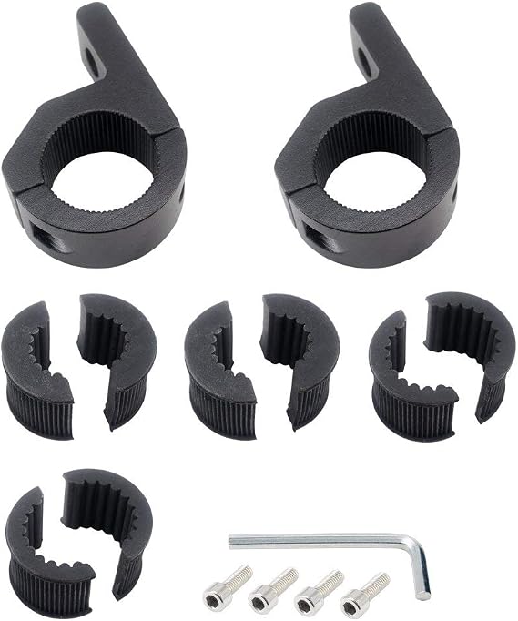 Universal 17MM-25MM LED Light Bar & Spotlight Mounting Bracket Kit for Off-road Vehicles, Car & Truck Bull Bar, Fog Light & Lamp Holder