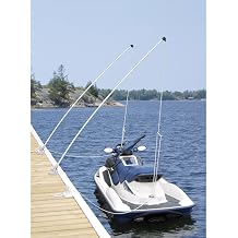 Dockmate 8 Mooring Whips Pair of Fiberglass Boat Dock Whips with Cast-Aluminum Base, Cleat & Hardware Spring Action Design for Dock Protection Easy One-Hand Operation Includes Lines &