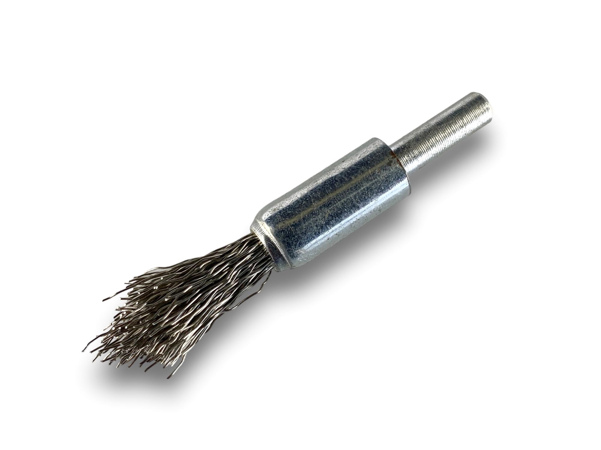KIBROS 20TC12Px3 zestaw 3 szczotek drucianych ze spiczastym końcem na trzonku | Ø 12 mm | twarda stal nierdzewna 0,40 mm | kształt końcówki | do wiertarki lub wiertarko-wkrętarki | szczotkowanie i