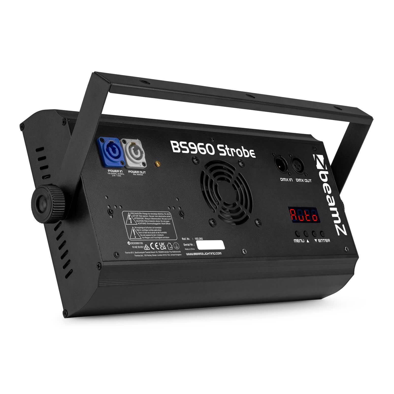 BeamZ BS960 - Stroboscopio LED SMD RGBW - Combo Strobe e illuminazione d'atmosfera, Blinder, Wash, 16 segmenti controllabili, DMX, modalità Auto, alimentazione Daisy Chain, ideale per spettacoli e