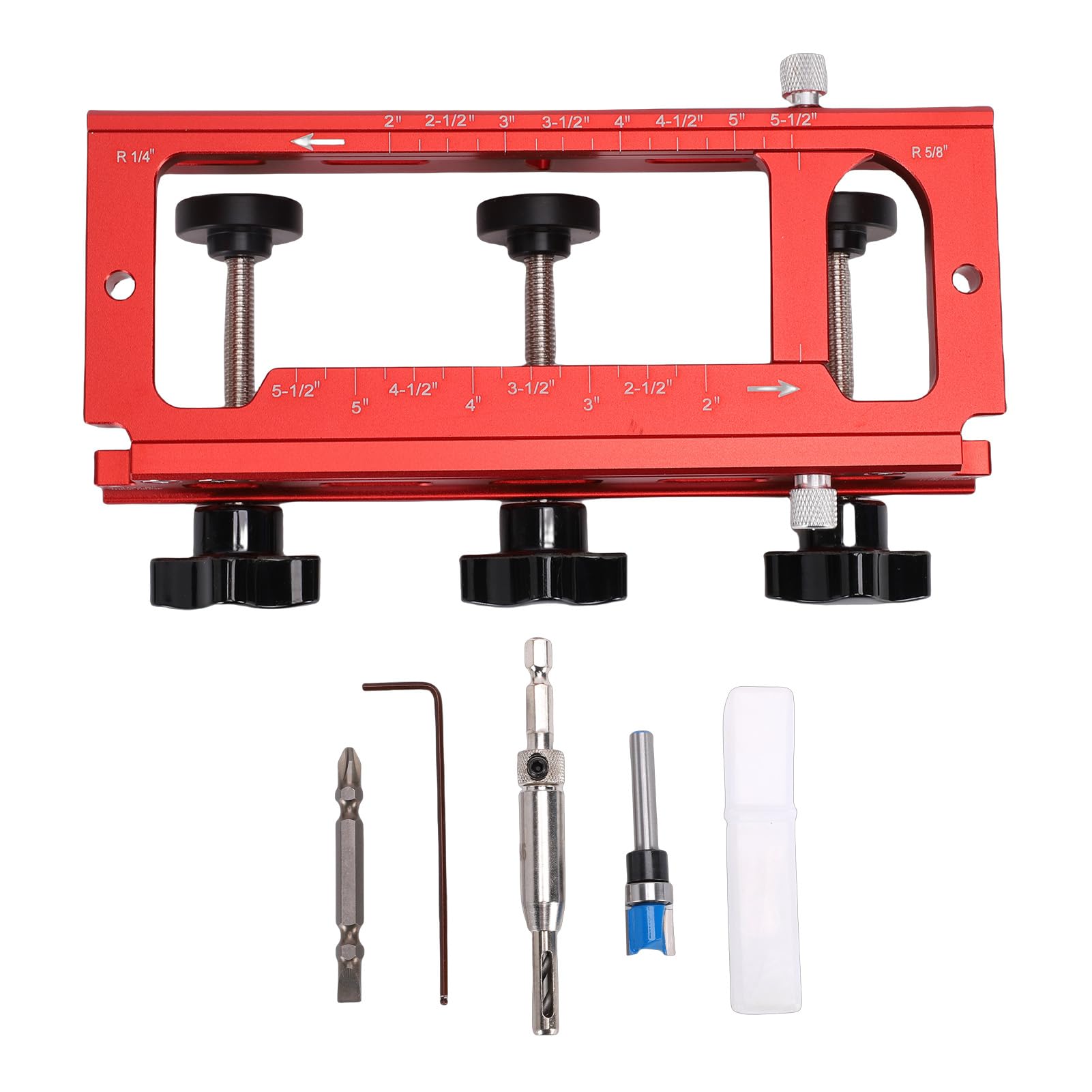 Keenso Door Hinge Template Kit Adjustable Aluminum Alloy Mortise Jig for