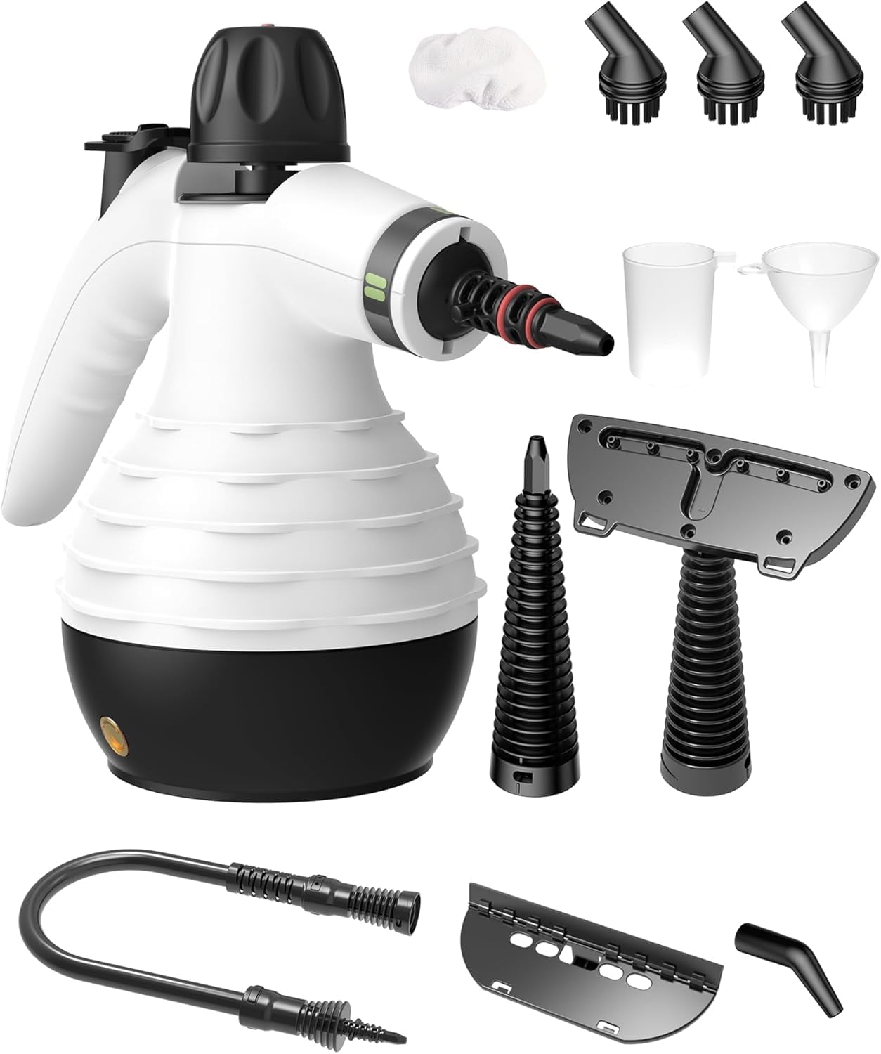 YSEAGA Steam Cleaner for Home, Multi-Surface Natural Steamer for Cleaning with Safety Lock and 11pcs Accessories, Handheld Steam Cleaner for Windows Sofa Carpet Tile Kitchen Hood and Car (White)