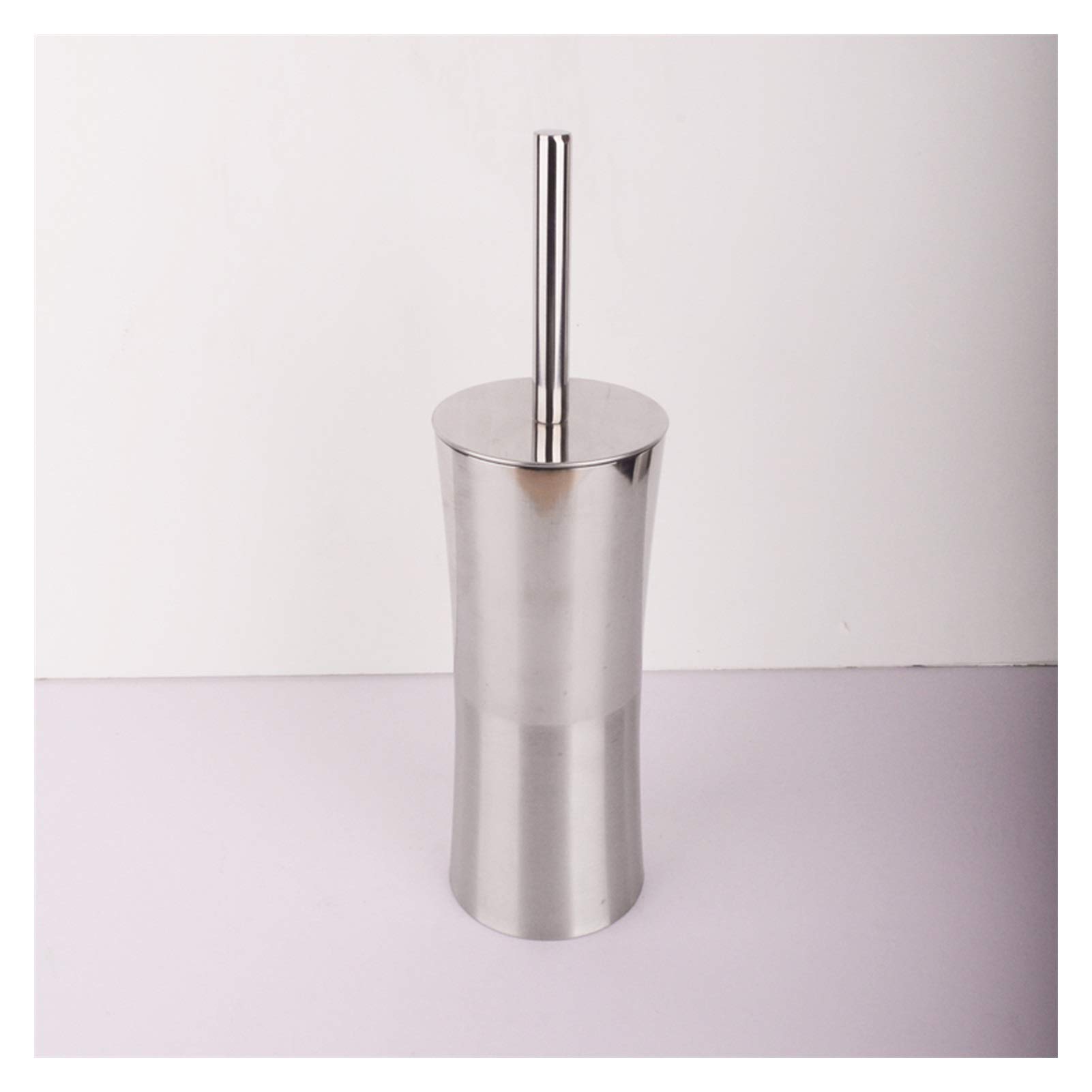 Escobillas de Baño/Escobilla WC Cepillo de Inodoro de Acero Inoxidable Redondo Cabezal tupido Piso de pie, Cepillo de Inodoro, se Puede reemplazar la Cabeza del Cepillo (Negro/Plata) Cepillos para I