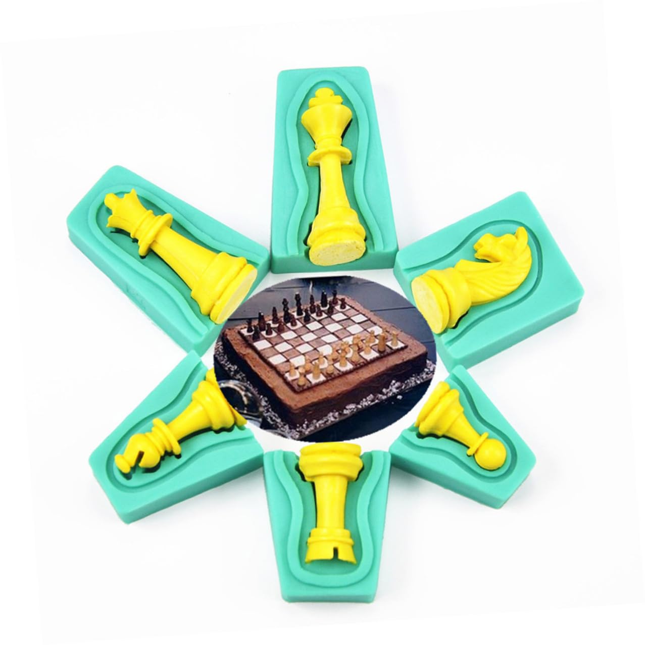 DOITOOL Molde de Chocolate de Silicona con Diseño de Tablero para Fondant, 12 Piezas, Fácil de Limpiar y Apto para Horno