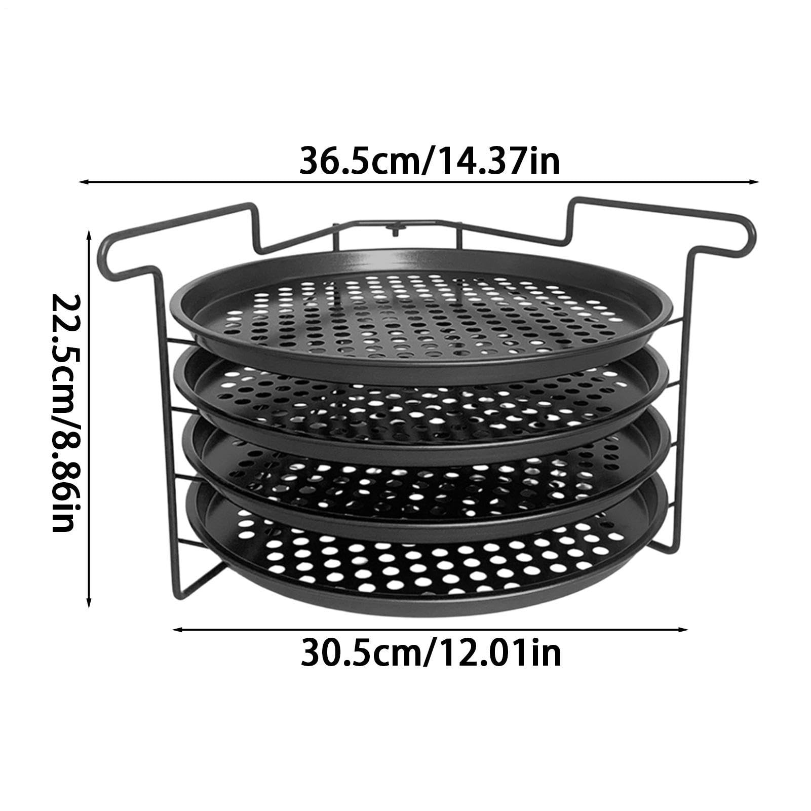 Pizza-Backblech-Set Klappbarer, Stabiler Schwerlast-Halter | Pizza-Backrost-Gestell Geeignet für Restaurant, Party, Zuhause, Küche, Brot, Bäcker, Anfänger und Profis sowie