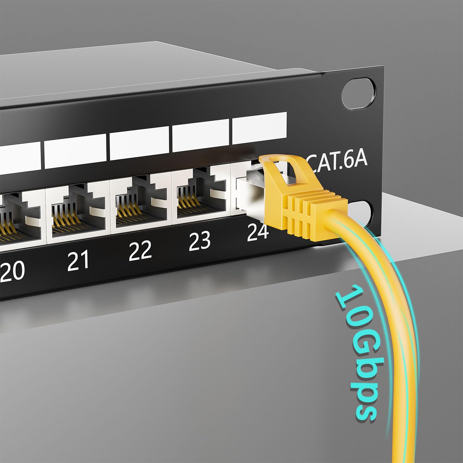 iwillink CAT6a panel krosowy 24 porty ekranowane gniazdo RJ45 LSA panel rozdzielający
