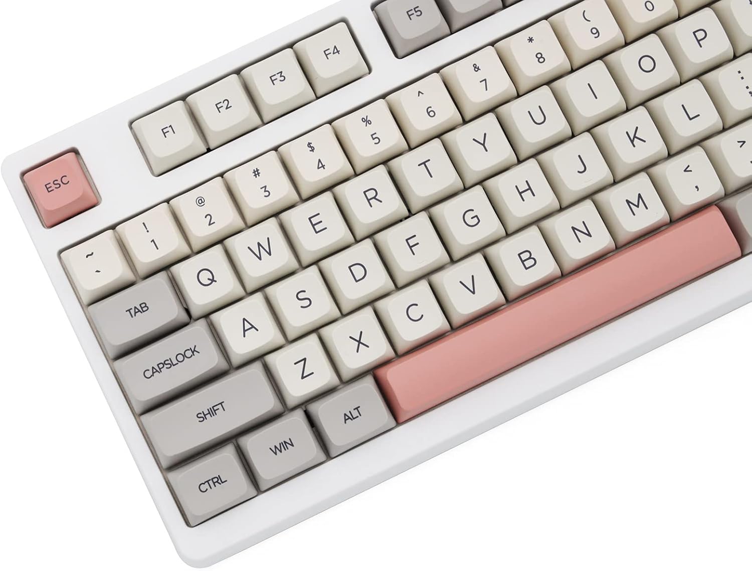 KPREPUBLIC XDA V2 9009 Beige Grey Dye Sub Keycap Set Thick PBT for Keyboard gh60 Poker 87 tkl 104 ansi xd64 bm60 xd68 bm65 bm68 Japanese (XDA V2 9009 Set EN x1)