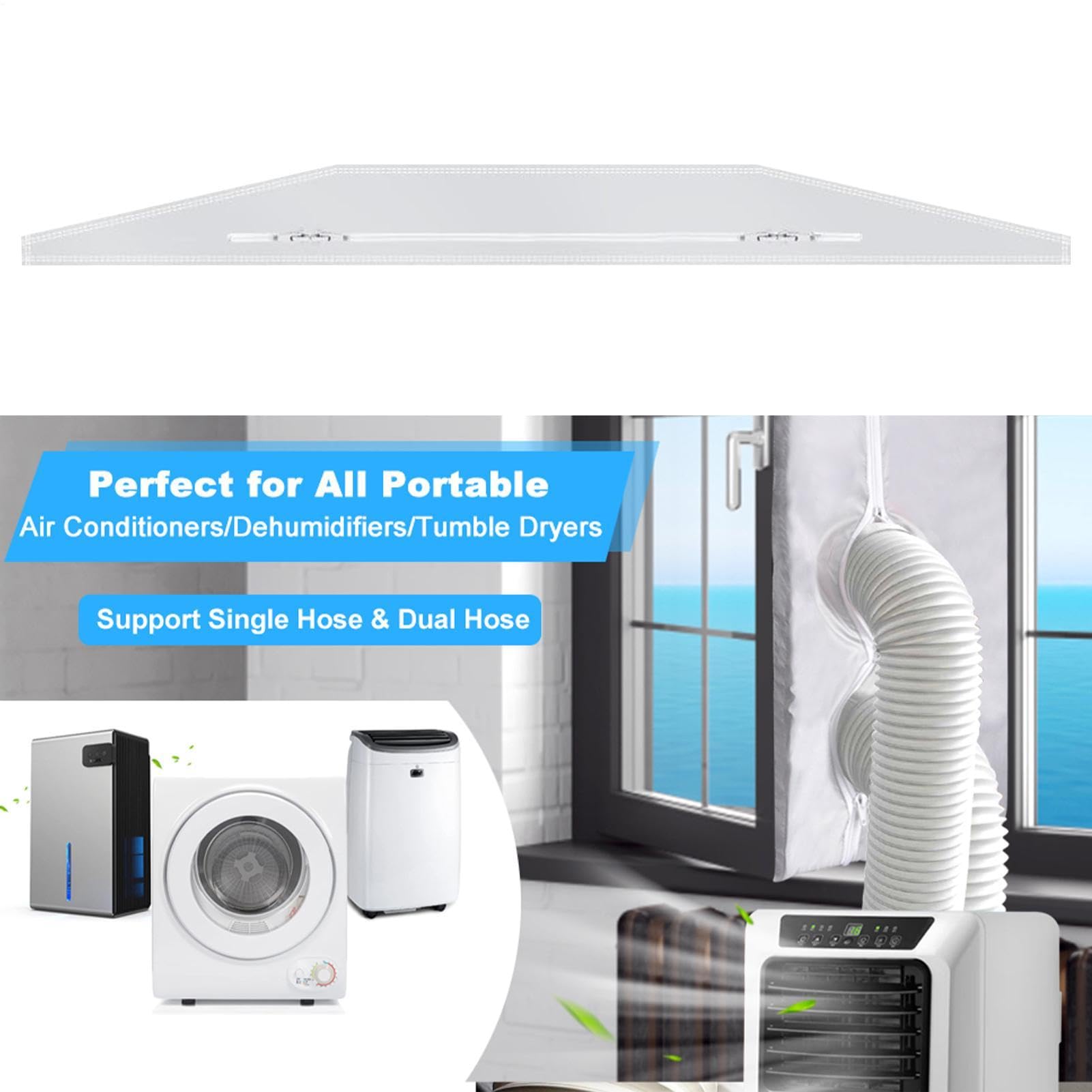 Guarnizione Per Finestra Condizionatore - Set Isolamento Ventilazione HVAC Con Cerniera | Kit Sfiato Finestra Condizionatore | Casa Appartamento Camera Ufficio Officina