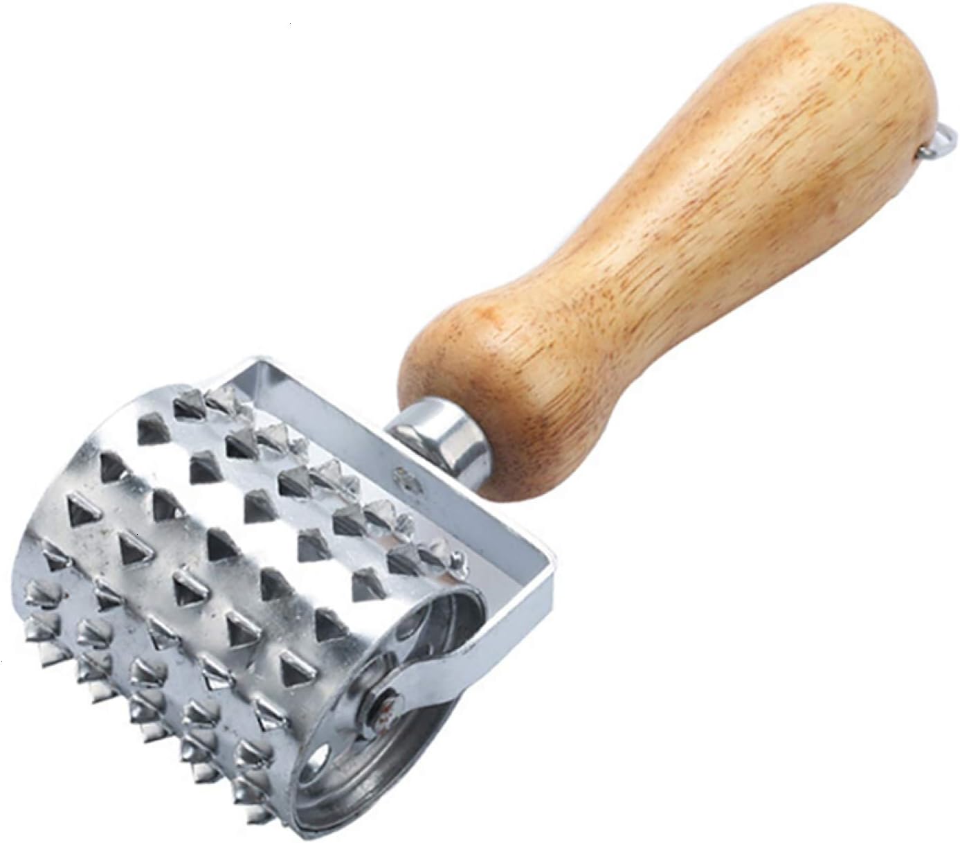Meat Tenderizer, Stainless Steel Wooden Handle Beef Rolling Meat Tenderizer Tender Meat Tool Is Very Suitable For Tender Meat